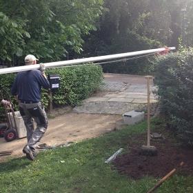 Opstilling af flagstang - Opstilling af flagstang 6-12 m